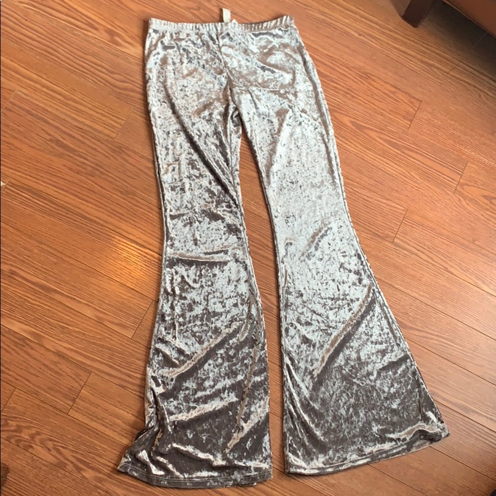 Velvet flare pants NWT